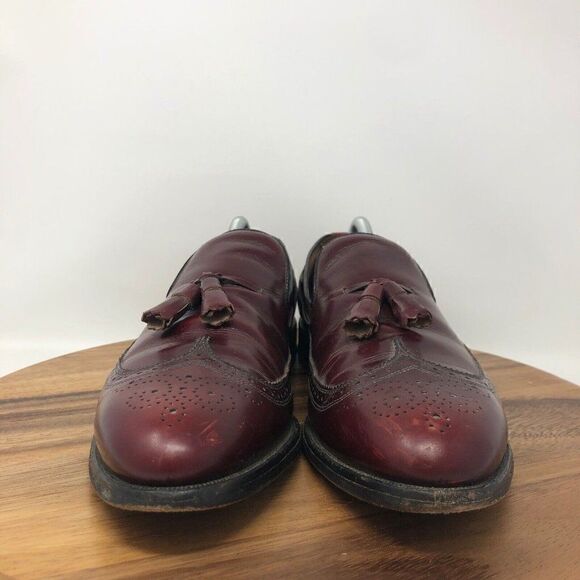 Allen Edmonds Mens Berwick Loafer Burgundy Almond Toe Wingtip 11.5 AA Narrow main image 7